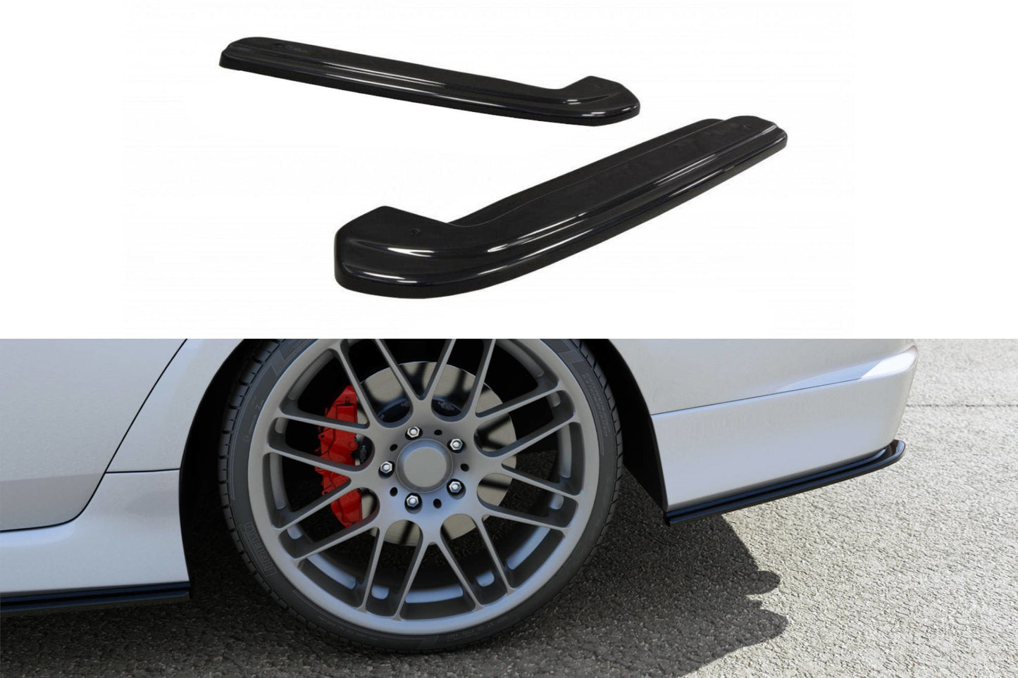 Heck Ansatz Flaps Diffusor für HONDA ACCORD VII TYPE-S schwarz Hochglanz