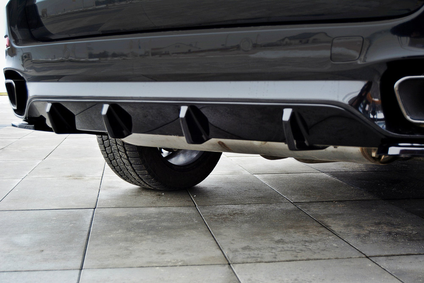 Diffusor Heck Ansatz für BMW X5 F15 M Paket schwarz Hochglanz