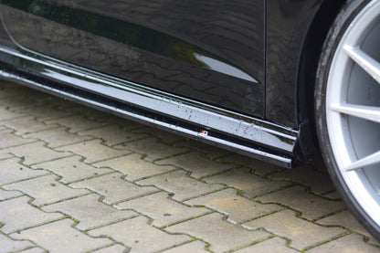 Seitenschweller Ansatz für Audi S3 / A3 S-Line 8V / 8V FL Hatchback schwarz matt