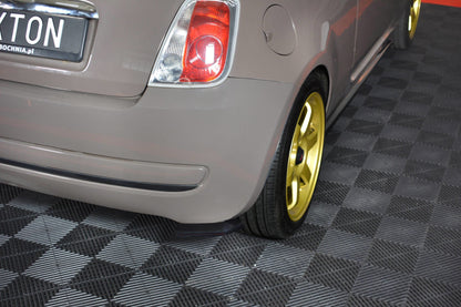 Heck Ansatz Flaps Diffusor für FIAT 500 HATCHBACK vor Facelift Carbon Look