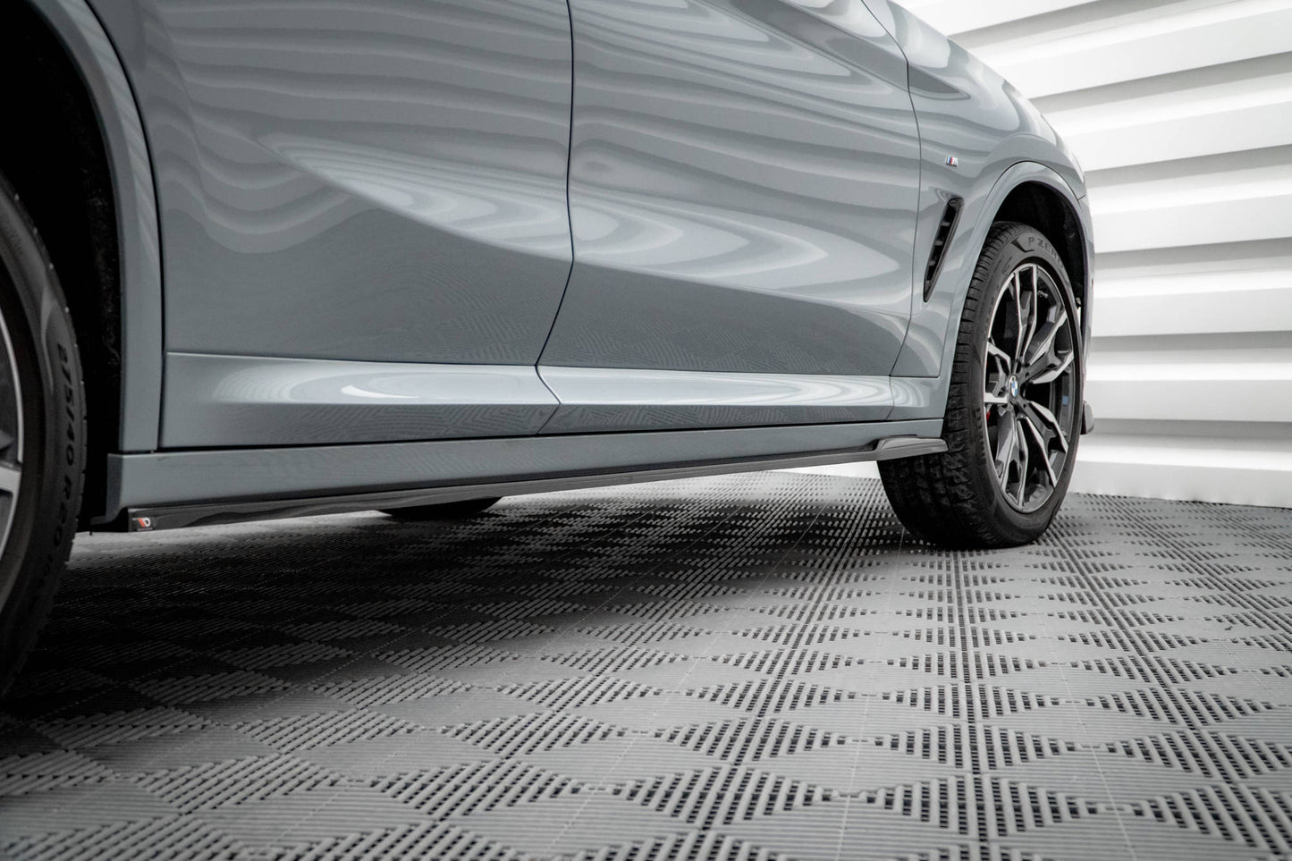 Seitenschweller Ansatz für BMW X4 M-Paket G02 Facelift schwarz Hochglanz