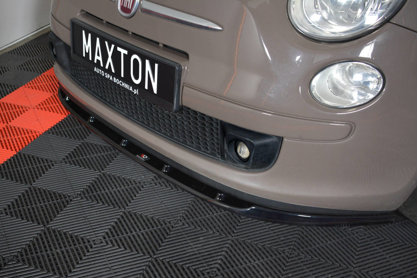 Front Ansatz V.1 für FIAT 500 HATCHBACK vor Facelift schwarz matt