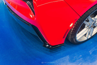 Heck Ansatz Flaps Diffusor V.1 für CHEVROLET CORVETTE C7  schwarz Hochglanz