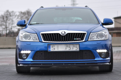 Front Ansatz für V1 SKODA OCTAVIA MK2 (RS VERSION) FACELIFT FaceliftING schwarz matt