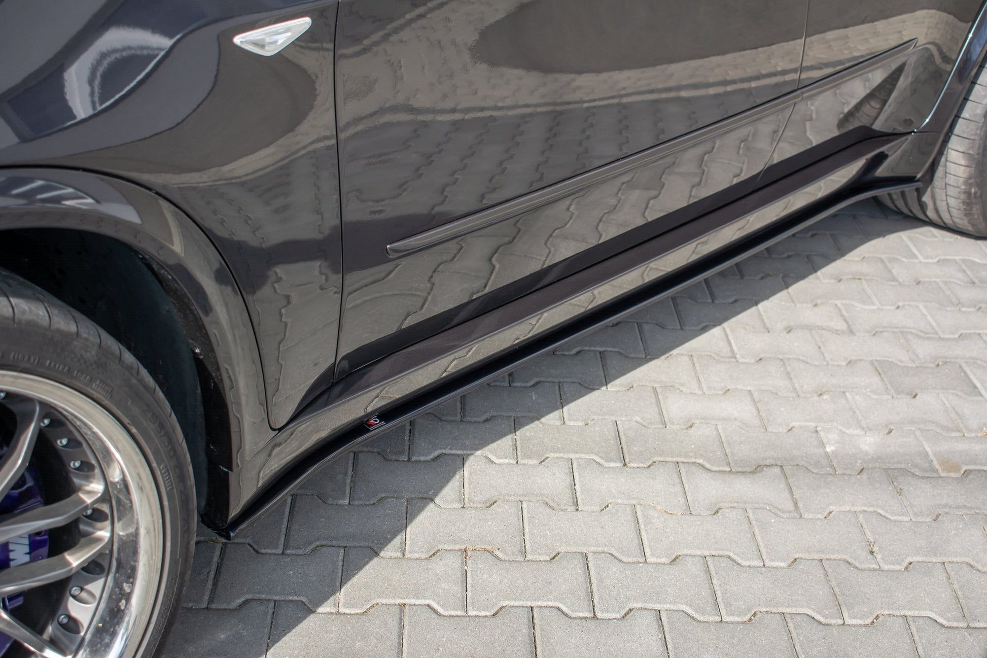 Seitenschweller Ansatz für BMW X5 E70 Facelift M Paket schwarz matt