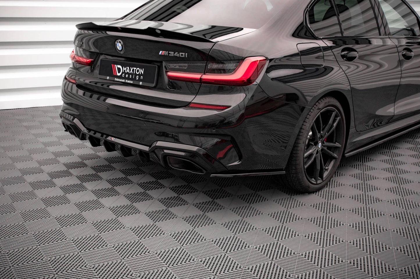 Heck Ansatz Flaps Diffusor V.3 für BMW 3er M-Paket G20 / G21 schwarz matt
