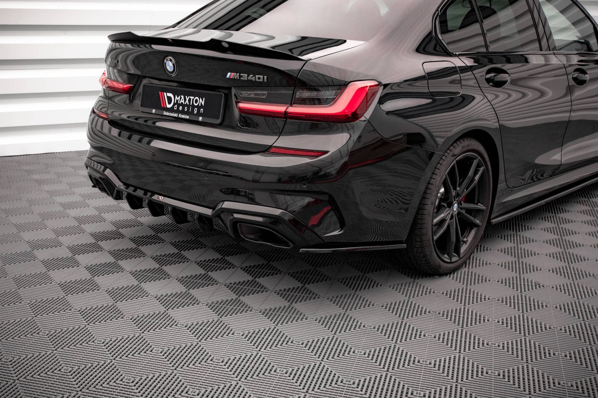 Heck Ansatz Flaps Diffusor V.3 für BMW 3er M-Paket G20 / G21 schwarz matt