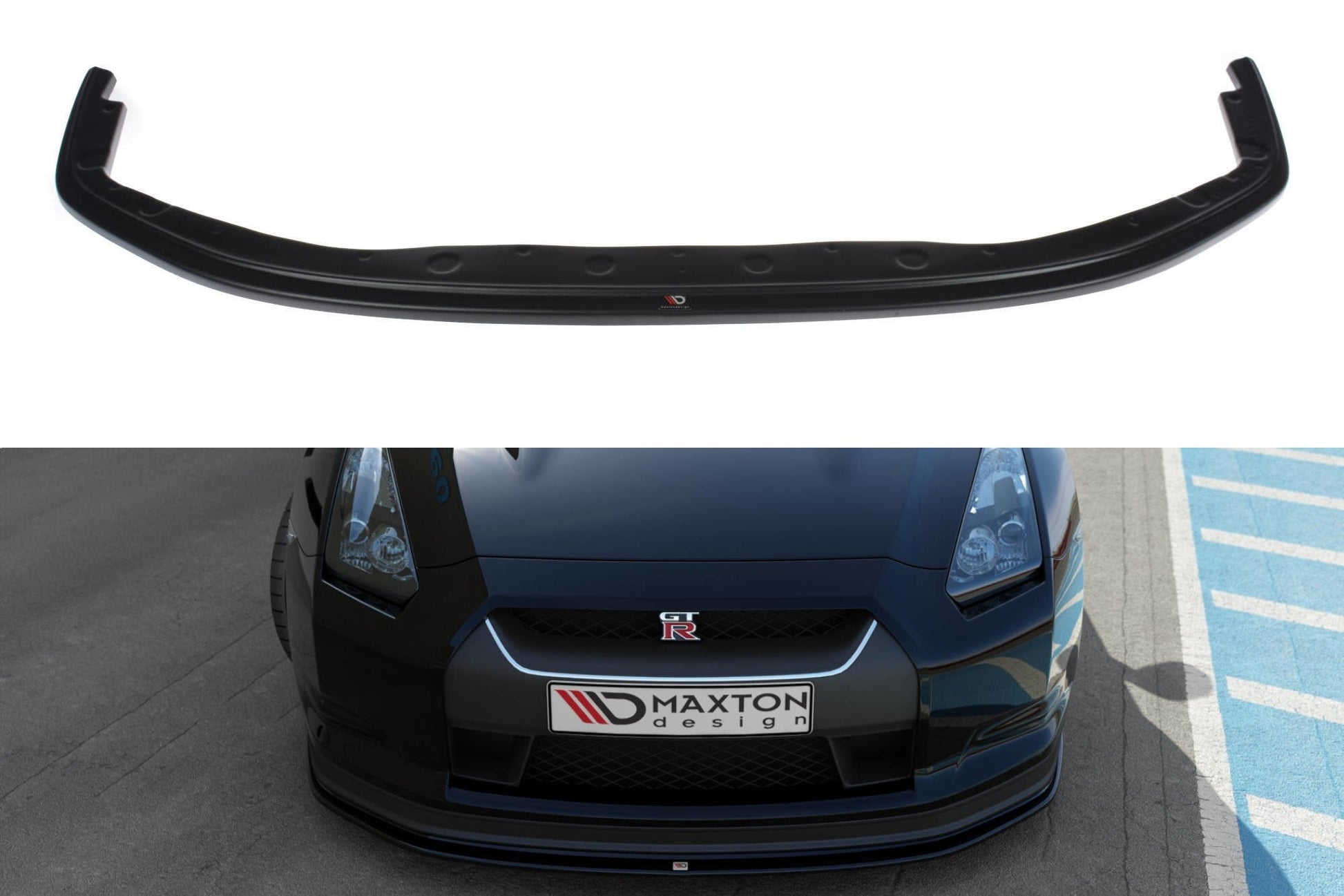 Front Ansatz V.2 für NISSAN GT-R vor Facelift COUPE (R35-SERIES) schwarz matt