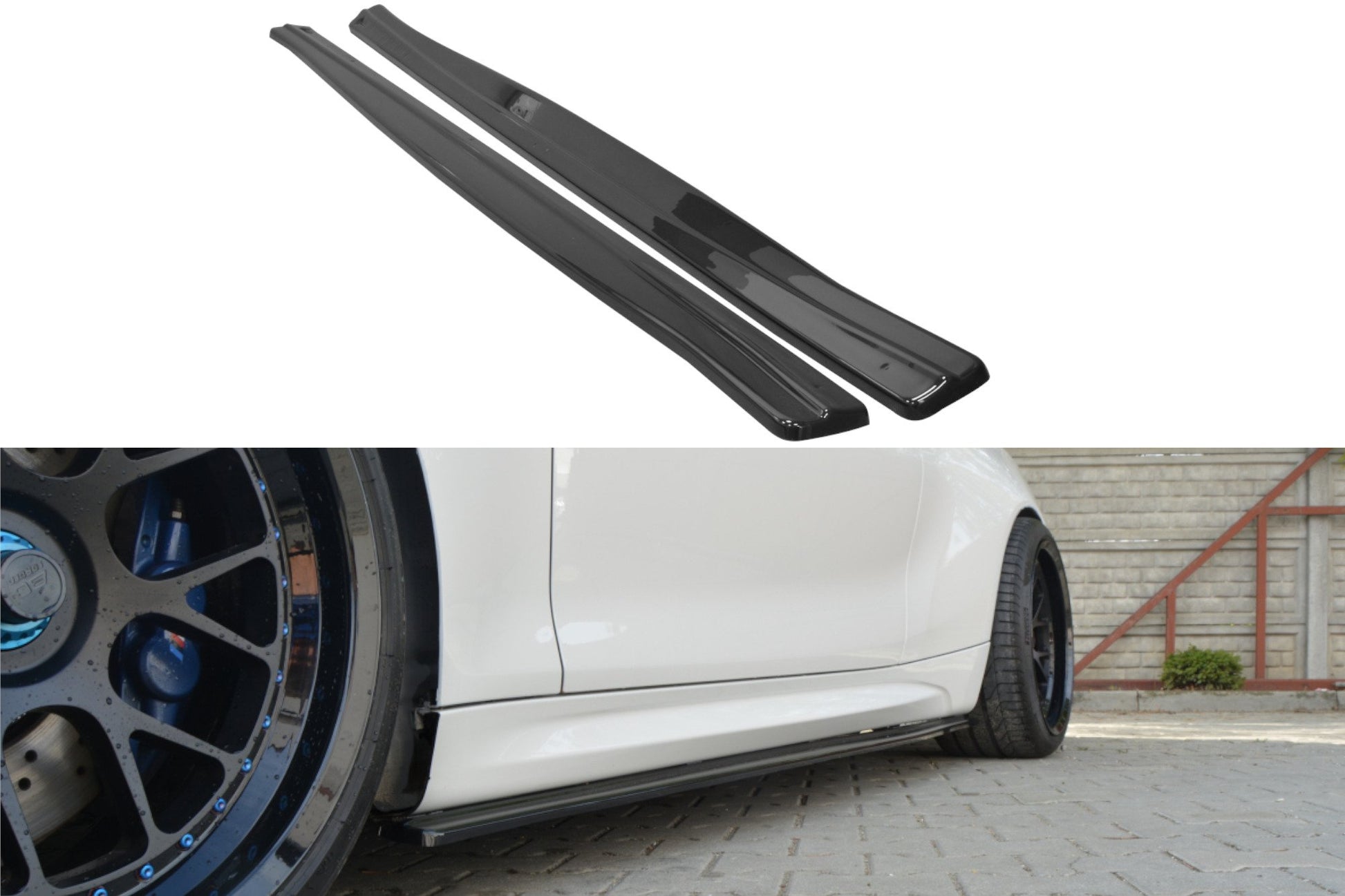Seitenschweller Ansatz für BMW M2 F87 COUPÉ schwarz matt