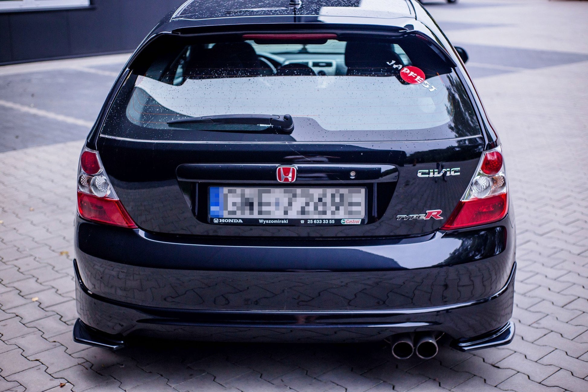 Heck Ansatz Flaps Diffusor für AUDI HONDA CIVIC EP3 (MK7) TYPE-R/S FACELIFT Carbon Look