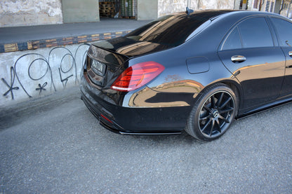 Mittlerer Diffusor Heck Ansatz für Mercedes S-KLASSE AMG-LINE W222 schwarz matt