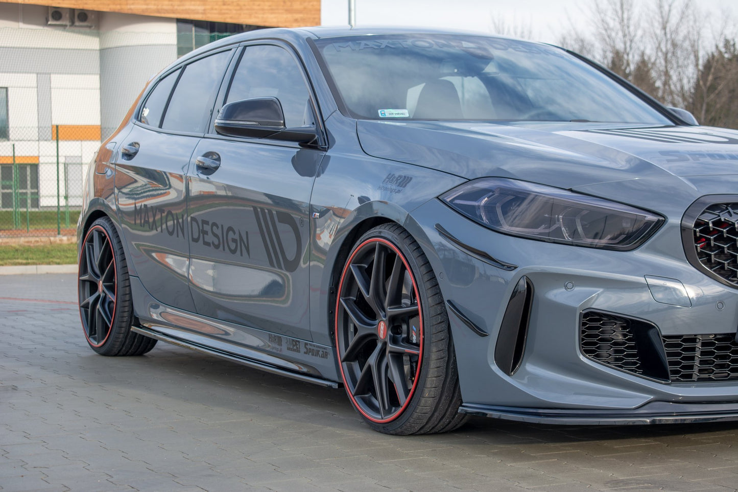 Seitenschweller Ansatz für V.1 für BMW 1er F40 M-Paket/ M135i  schwarz matt