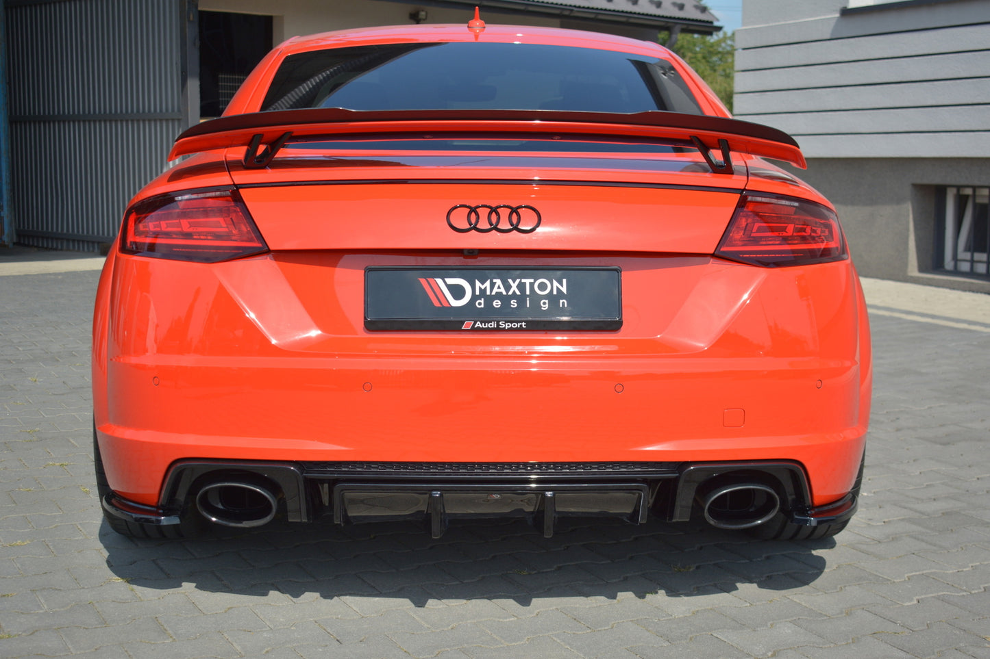 Diffusor Heck Ansatz für Audi TT RS 8S schwarz matt