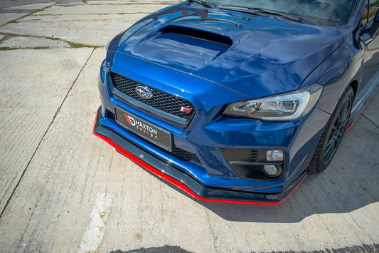 Front Ansatz passend für V.3 passend für SUBARU  WRX STI schwarz+Rot Hochglanz