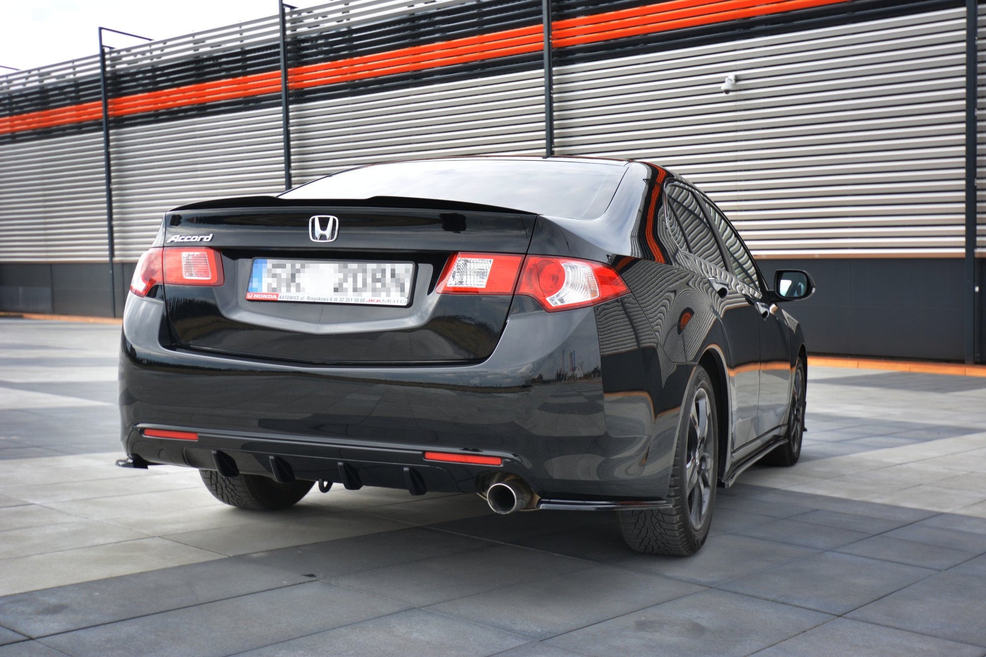 Heck Ansatz Flaps Diffusor für HONDA ACCORD MK8. CU-Serie vor Facelift SEDAN schwarz matt