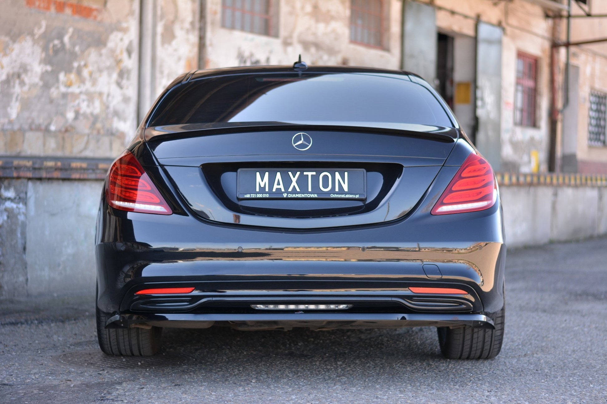 Spoiler CAP für Mercedes S-KLASSE W222 schwarz Hochglanz