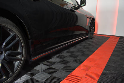 Seitenschweller Ansatz für MASERATI QUATTROPORTE MK.6 vor Facelift schwarz matt