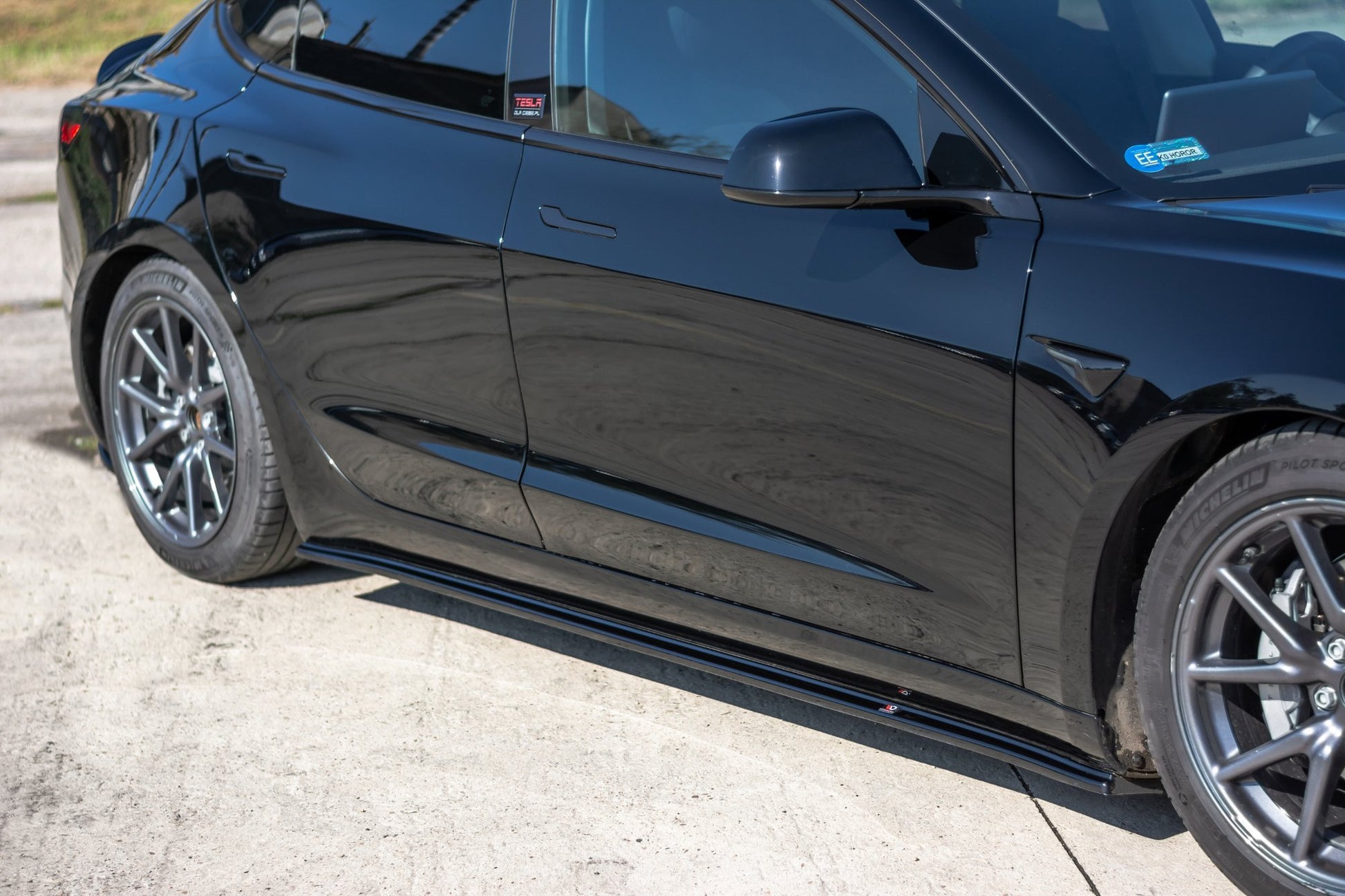 Seitenschweller Ansatz für Tesla Model 3 Carbon Look