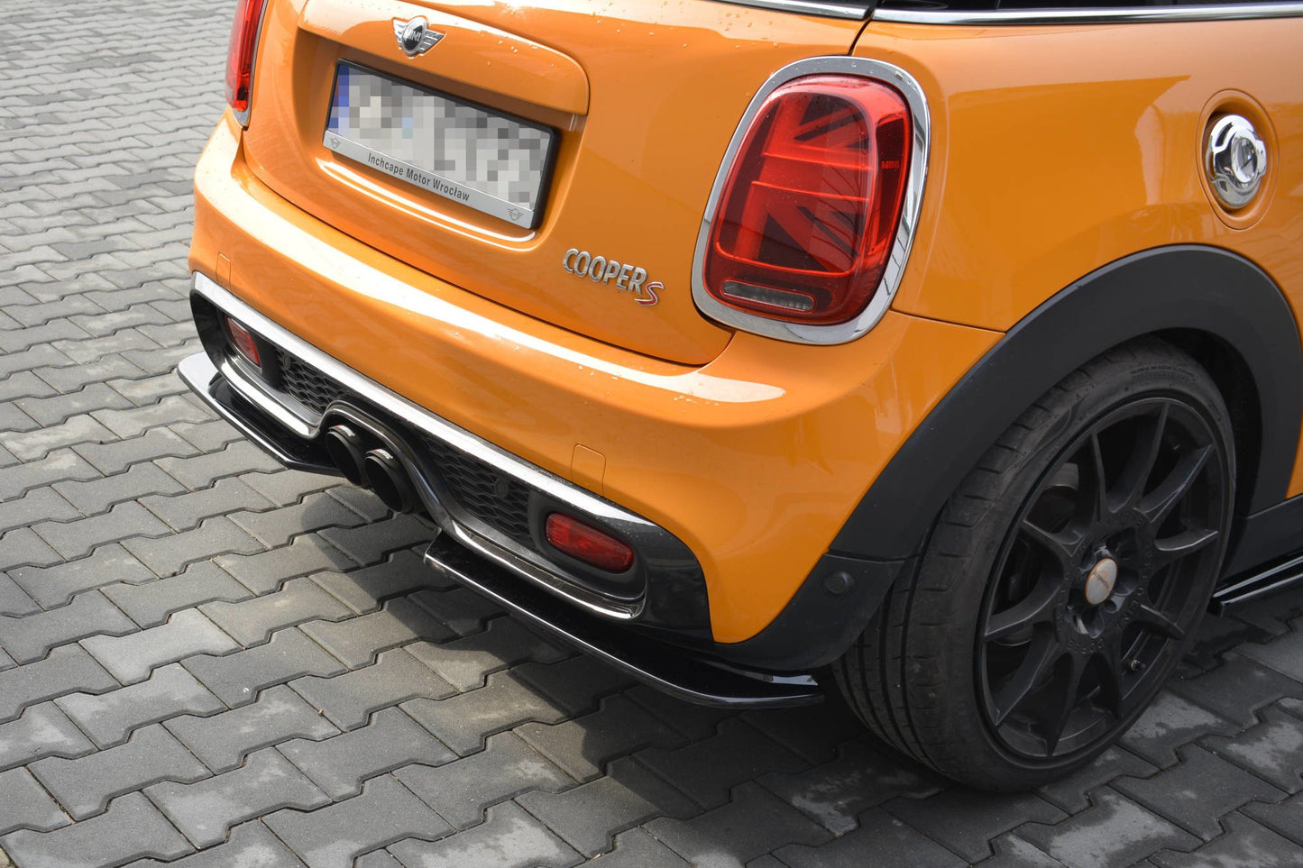 Mittlerer Diffusor Heck Ansatz für MINI COOPER S MK3 vor Facelift 3-Türer (F56) schwarz matt