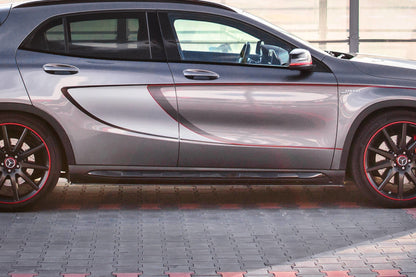 Seitenschweller Ansatz für Mercedes GLA 45 AMG SUV (X156) vor Facelift schwarz Hochglanz