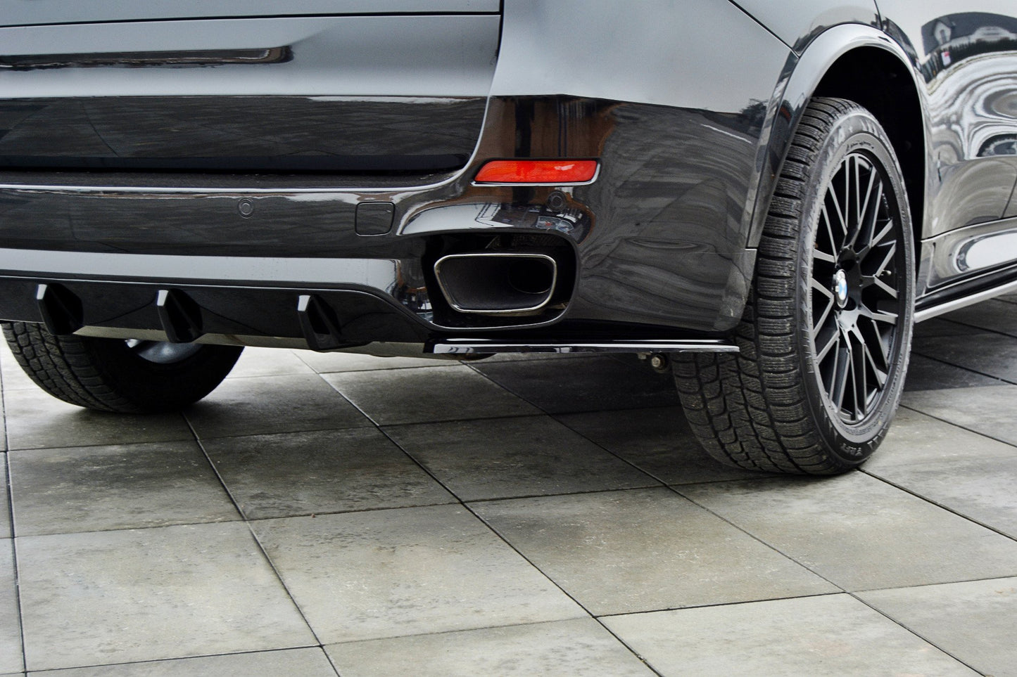 Heck Ansatz Flaps Diffusor für BMW X5 F15 M Paket schwarz matt
