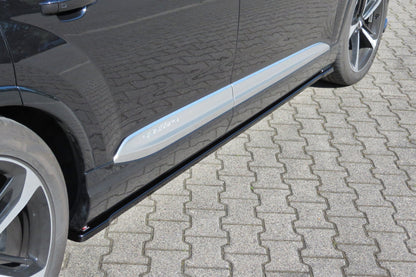 Seitenschweller Ansatz für Audi SQ7 / Q7 S-Line Mk.2 schwarz matt