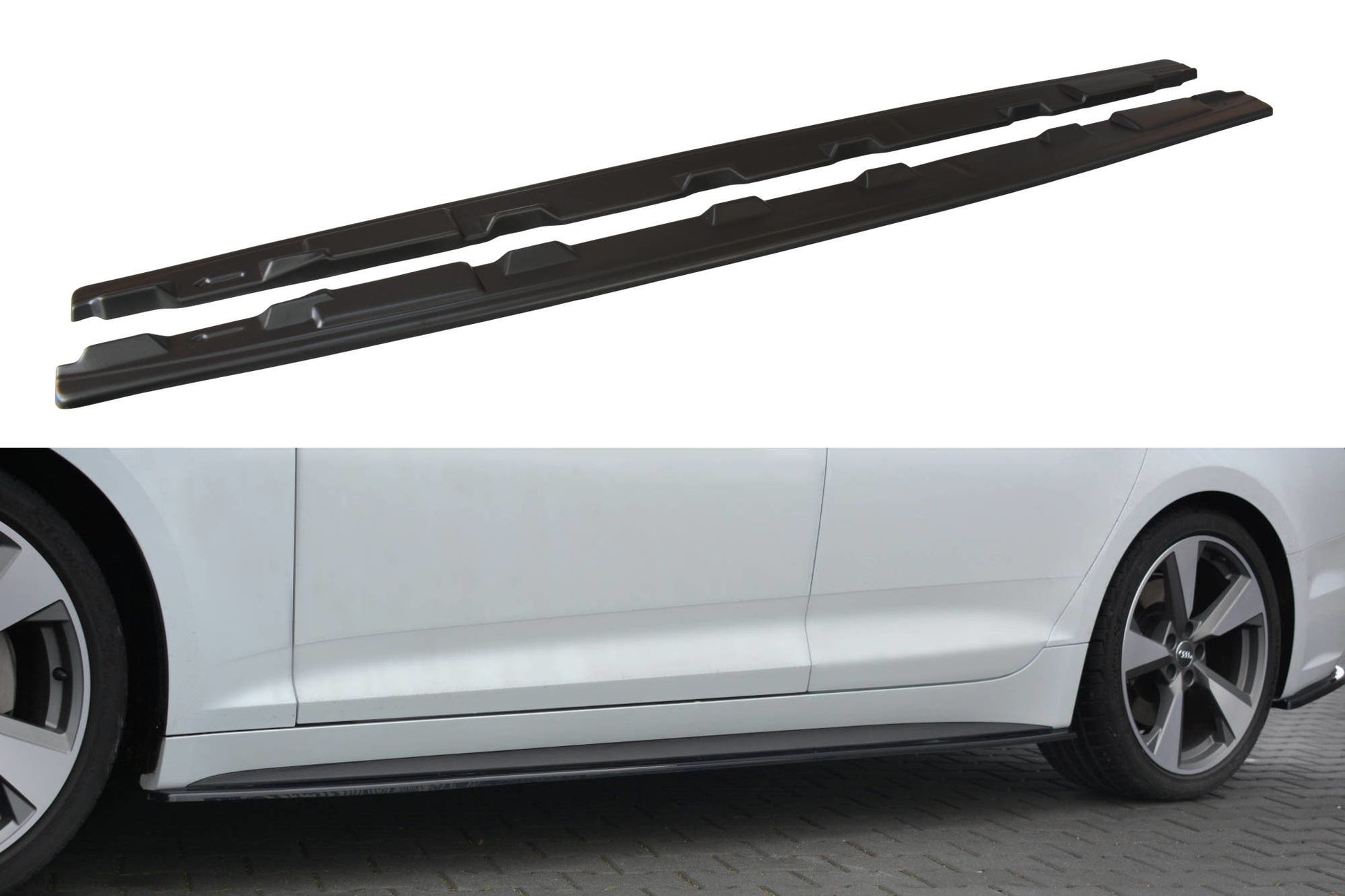 Seitenschweller Ansatz für Audi S5 / A5 S-Line F5 Sportback  schwarz Hochglanz