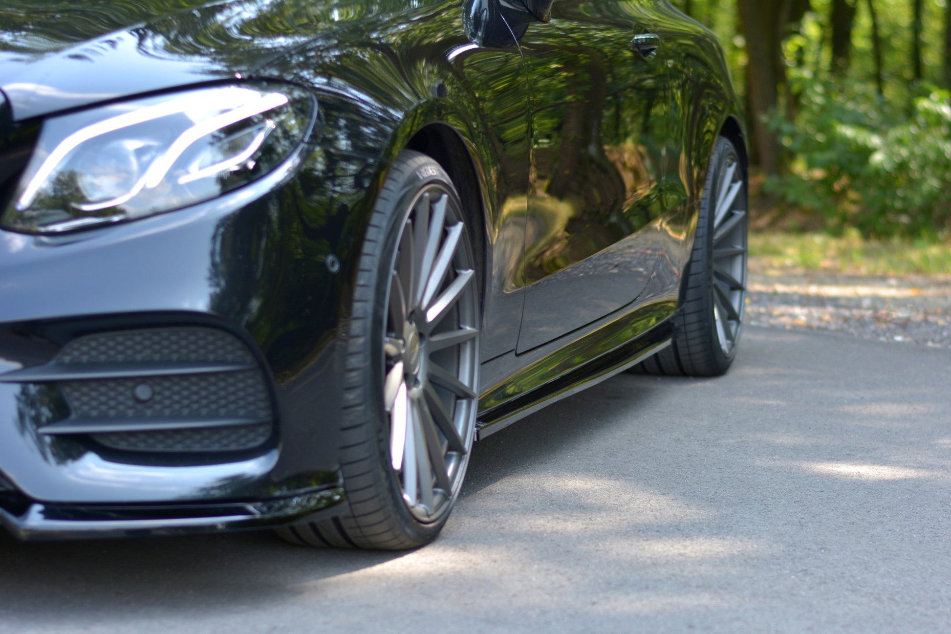 Seitenschweller Ansatz für Mercedes-Benz E-Klasse W213 Coupe (C238) AMG-Line schwarz matt