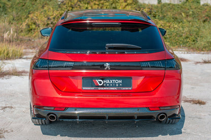 Mittlerer Diffusor Heck Ansatz für(mit einem vertikalem balken)  Peugeot 508 SW Mk2 schwarz Hochglanz