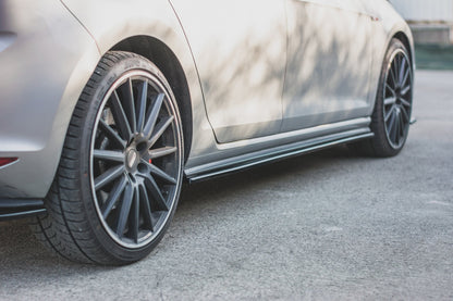 Seitenschweller Ansatz für V.2 für VW Golf 7 GTI (verengen) schwarz Hochglanz