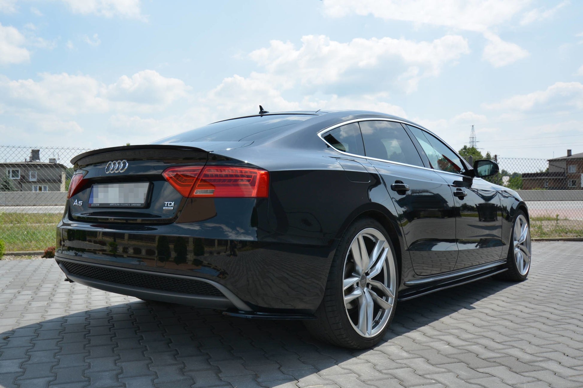 Seitenschweller Ansatz für Audi S5 / A5 / A5 S-Line 8T / 8T FL Sportback schwarz Hochglanz
