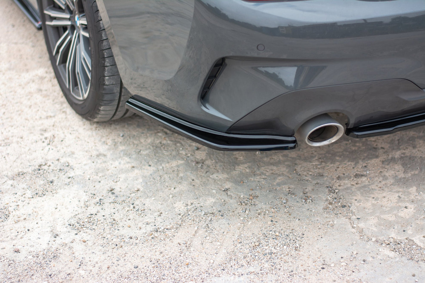 Heck Ansatz Flaps Diffusor für BMW 3er G20 M Paket schwarz matt