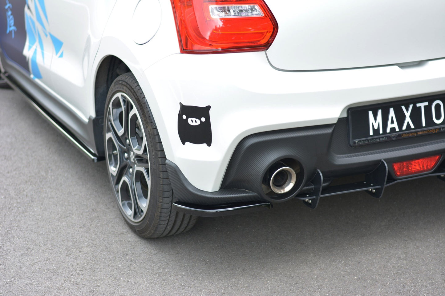 Heck Ansatz Flaps Diffusor für SUZUKI SWIFT 6 SPORT Carbon Look