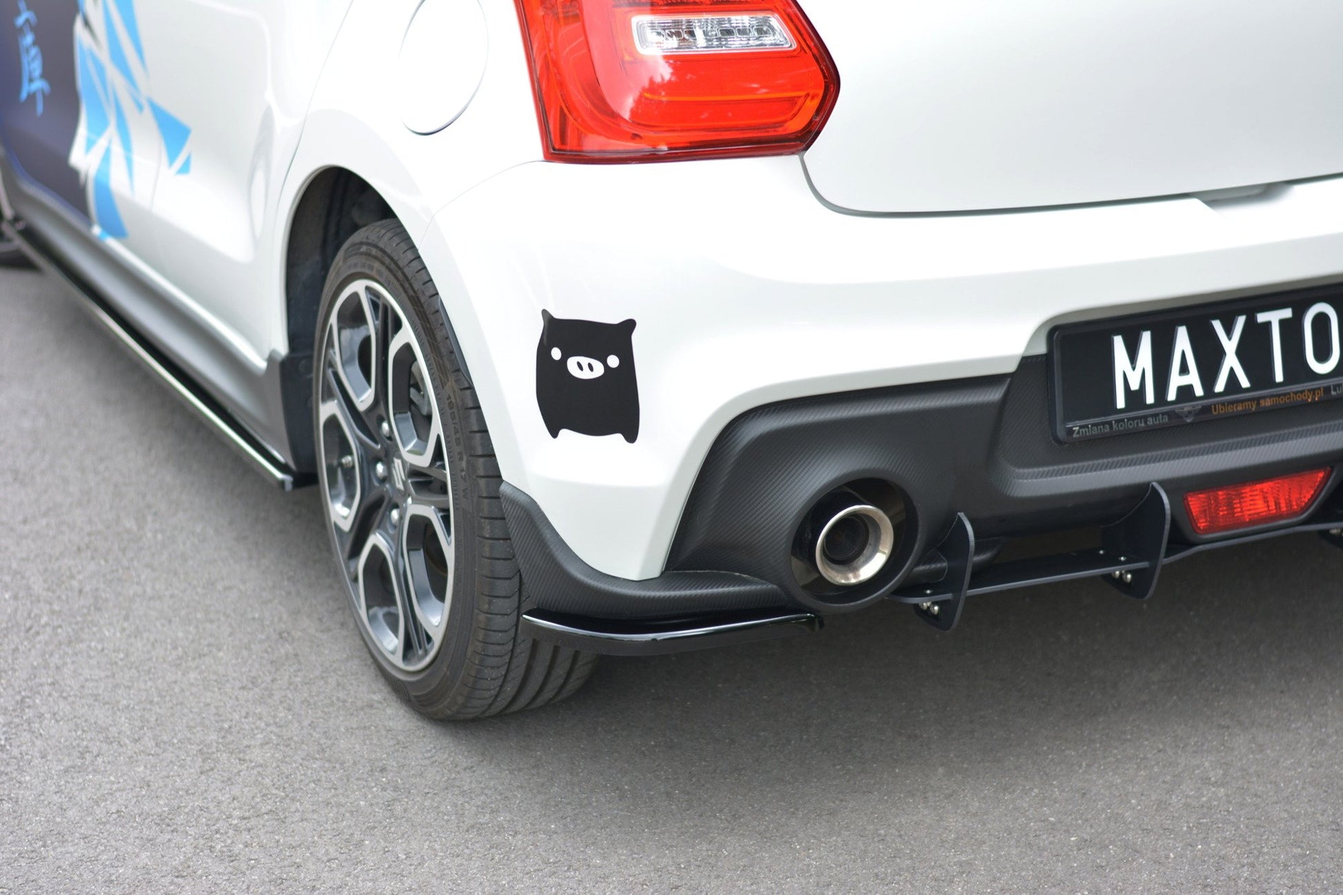 Heck Ansatz Flaps Diffusor für SUZUKI SWIFT 6 SPORT Carbon Look