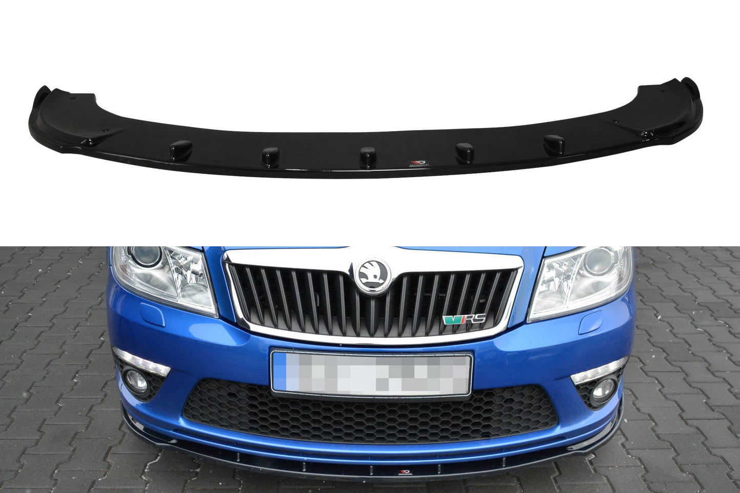 Front Ansatz für V1 SKODA OCTAVIA MK2 (RS VERSION) FACELIFT FaceliftING schwarz matt