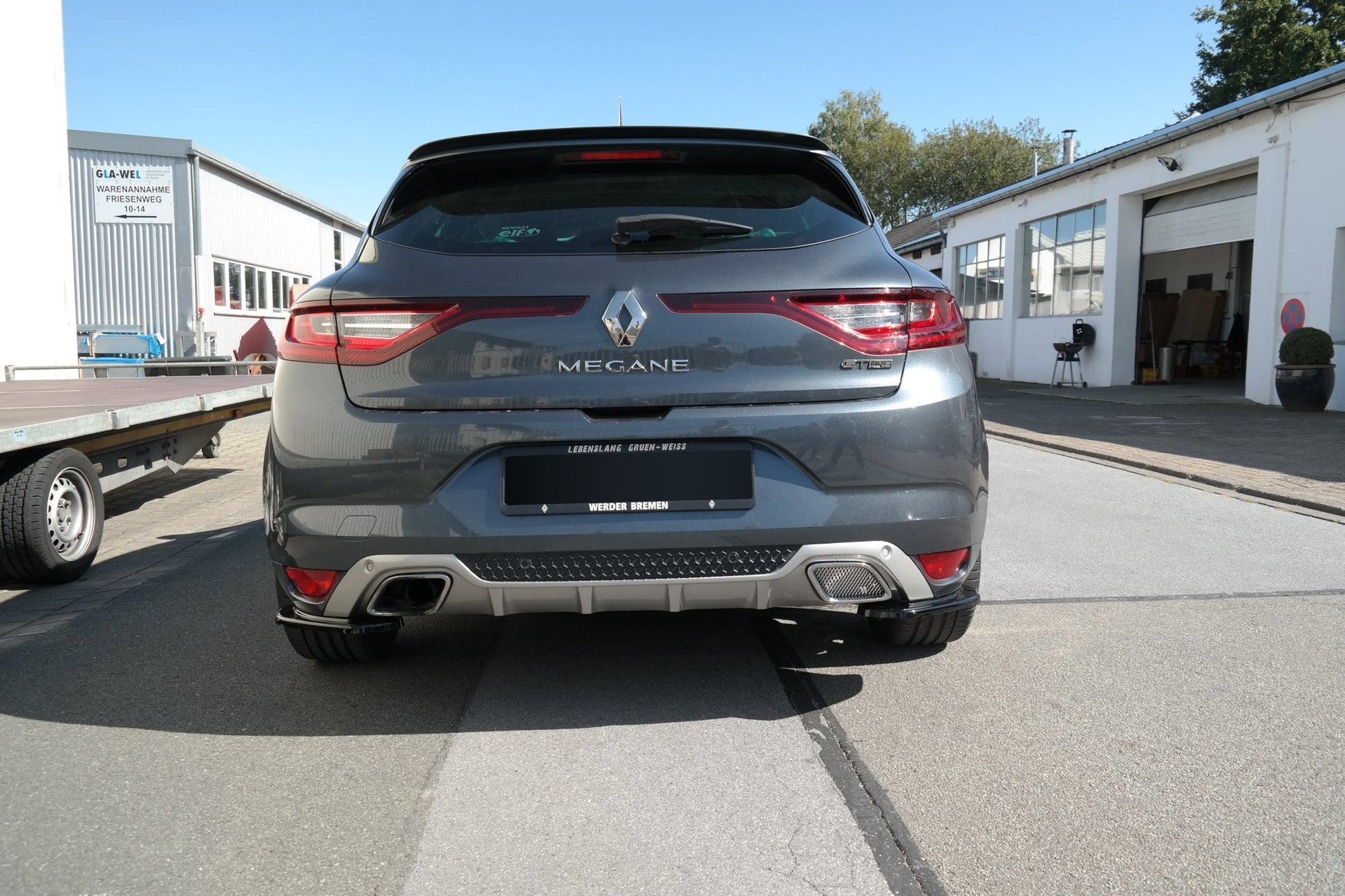 Heck Ansatz Flaps Diffusor für Renault Megane Mk.4 GT-Line schwarz matt