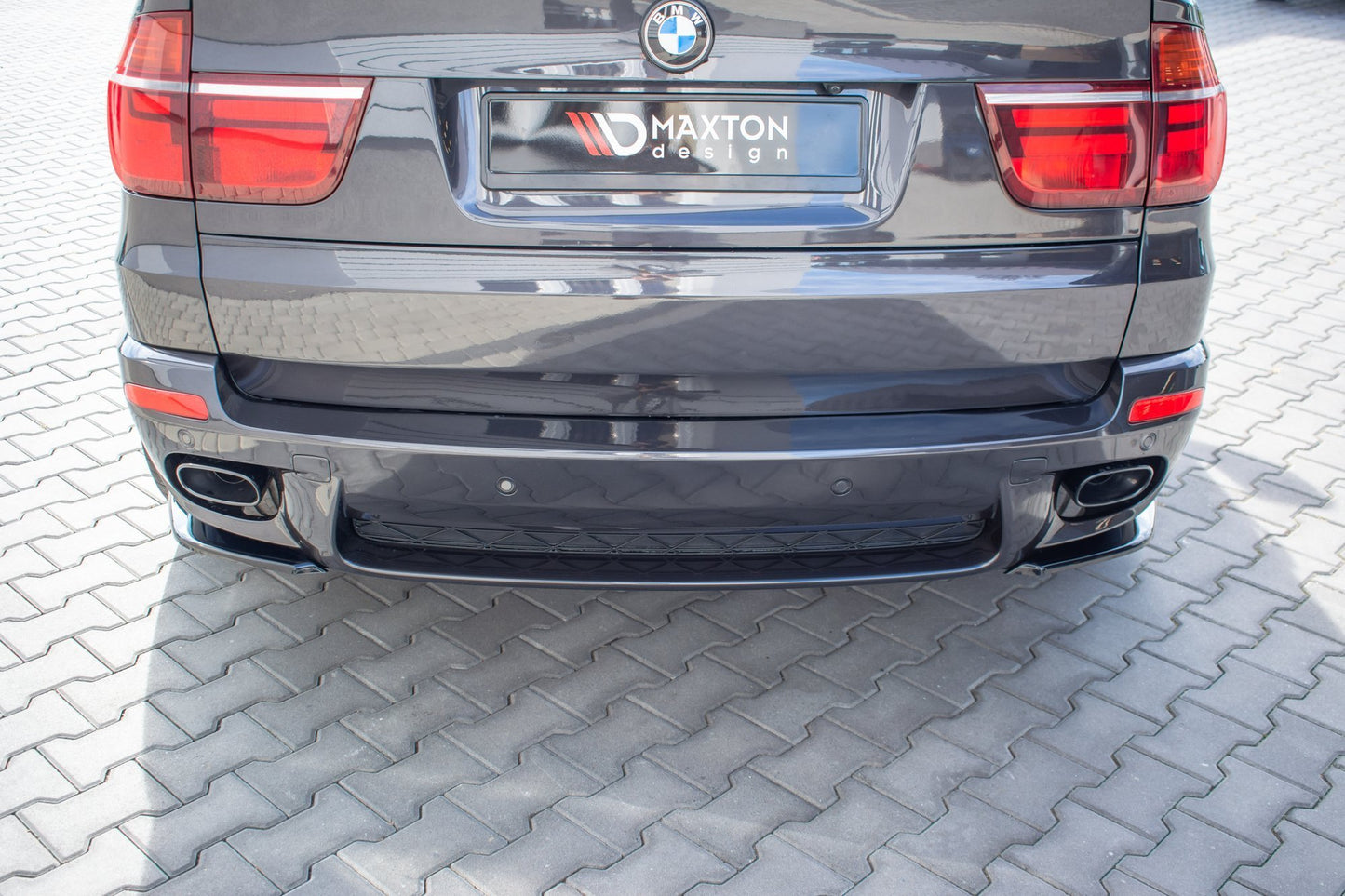 Heck Ansatz Flaps Diffusor für BMW X5 E70 Facelift M Paket schwarz matt