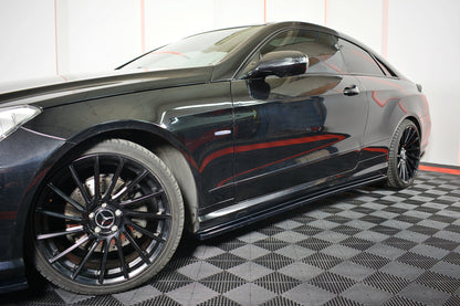 Seitenschweller Ansatz für Mercedes-Benz E-Klasse W207 Coupe AMG-Line schwarz matt
