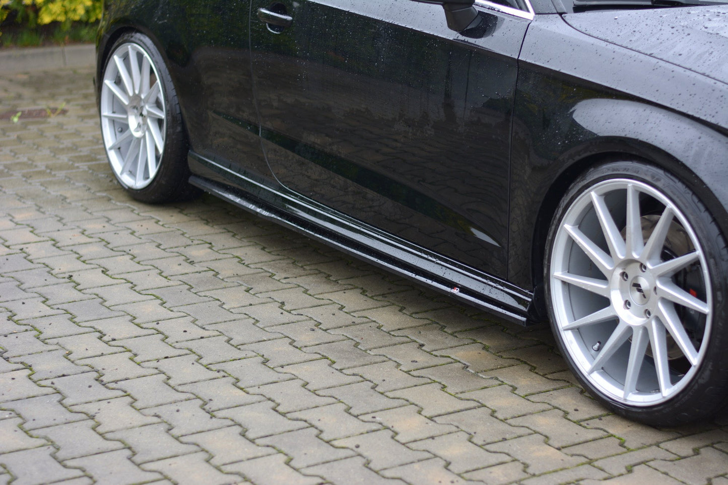 Seitenschweller Ansatz für Audi S3 / A3 S-Line 8V / 8V FL Hatchback schwarz matt