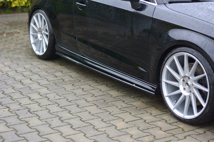 Seitenschweller Ansatz für Audi S3 / A3 S-Line 8V / 8V FL Hatchback schwarz Hochglanz