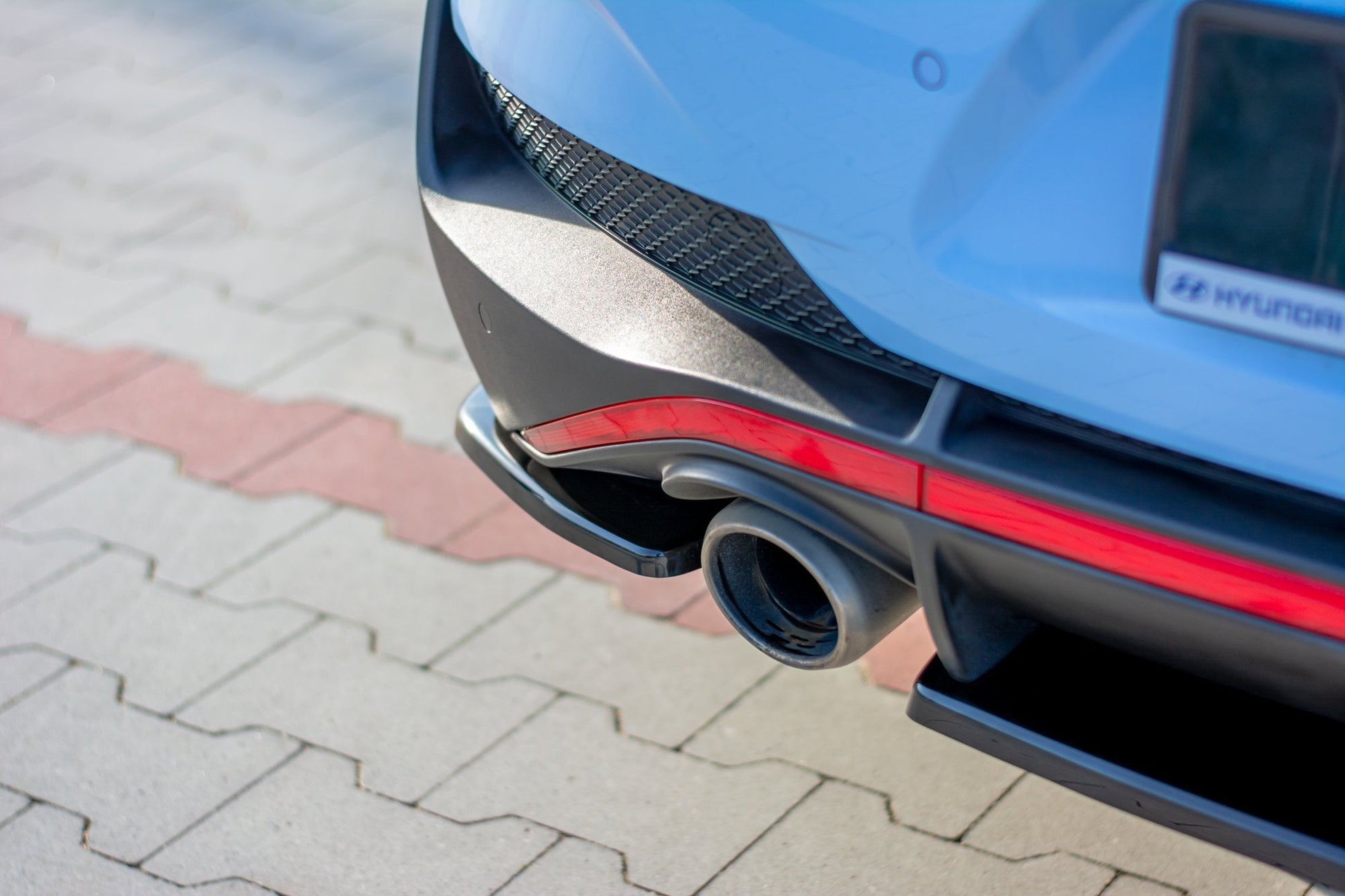Heck Ansatz Flaps Diffusor für Hyundai I30 N Mk3 Fastback  Carbon Look