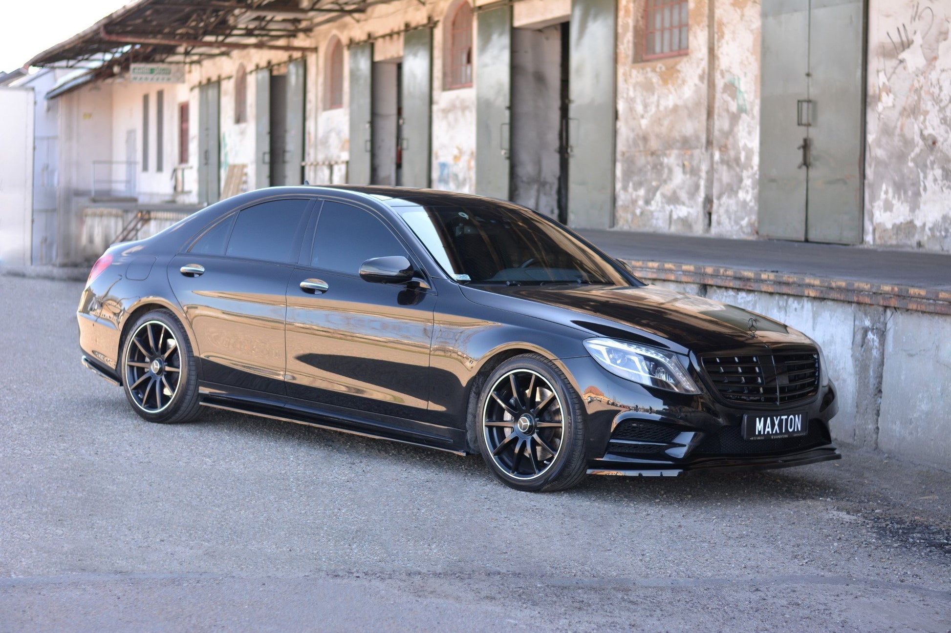 Seitenschweller Ansatz für Mercedes S-KLASSE AMG-LINE W222 schwarz matt