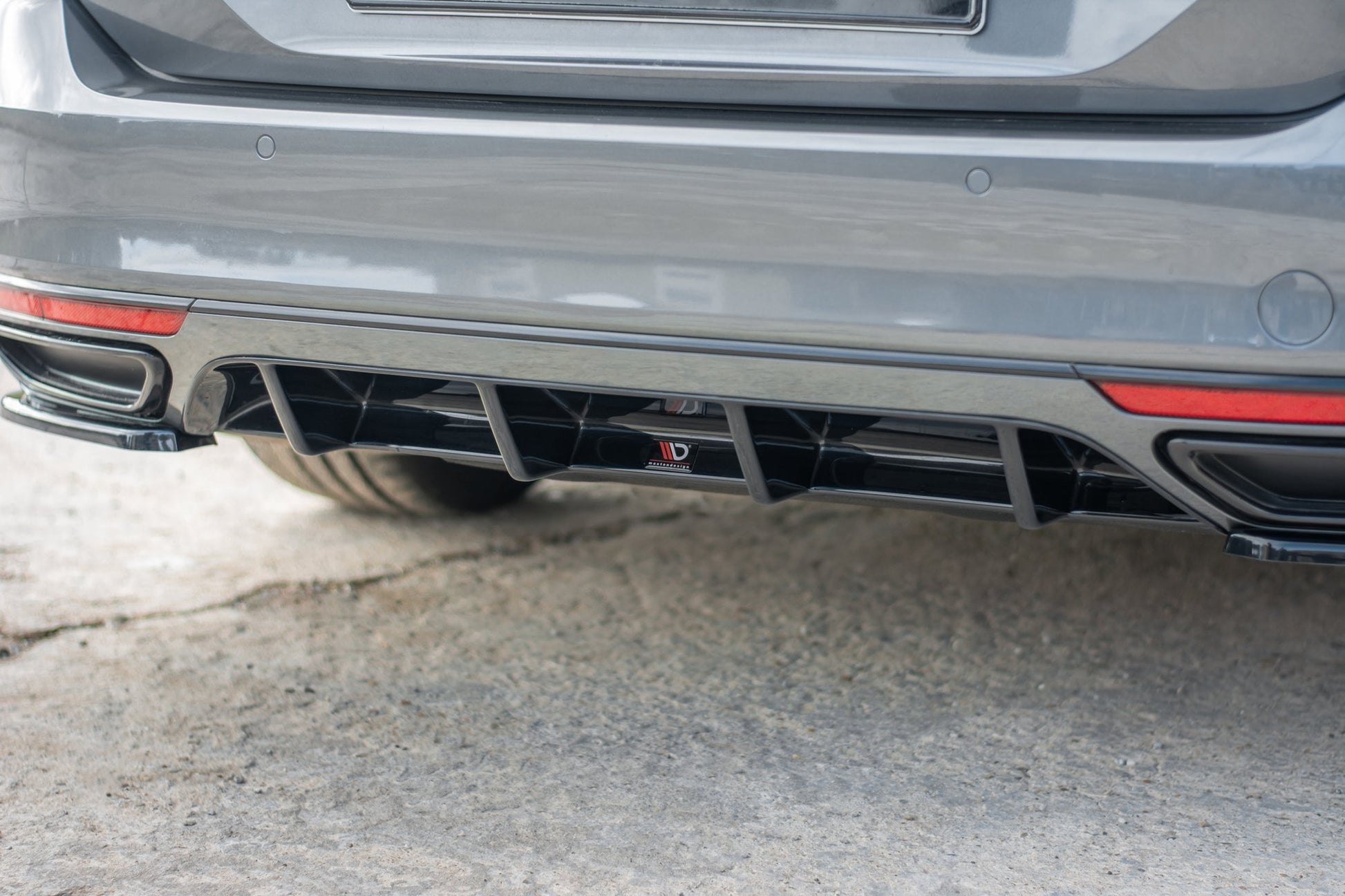Diffusor Heck Ansatz für Volkswagen Passat R-Line B8 Carbon Look