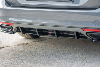 Diffusor Heck Ansatz für Volkswagen Passat R-Line B8 Carbon Look