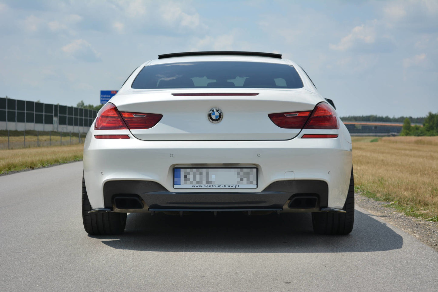 Mittlerer Diffusor Heck Ansatz für BMW 6er Gran Coupé M Paket DTM LOOK Carbon Look
