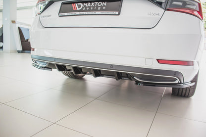 Diffusor Heck Ansatz für Skoda Superb Mk3 FL schwarz matt