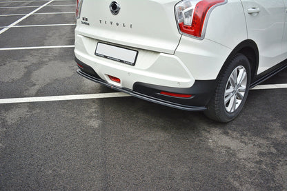 Mittlerer Diffusor Heck Ansatz für SSANGYONG TIVOLI Carbon Look