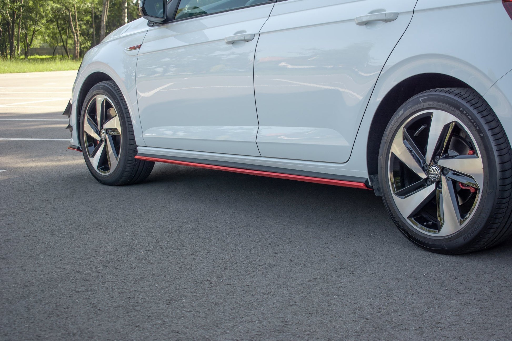 Seitenschweller Ansatz für VW POLO MK6 GTI Carbon Look