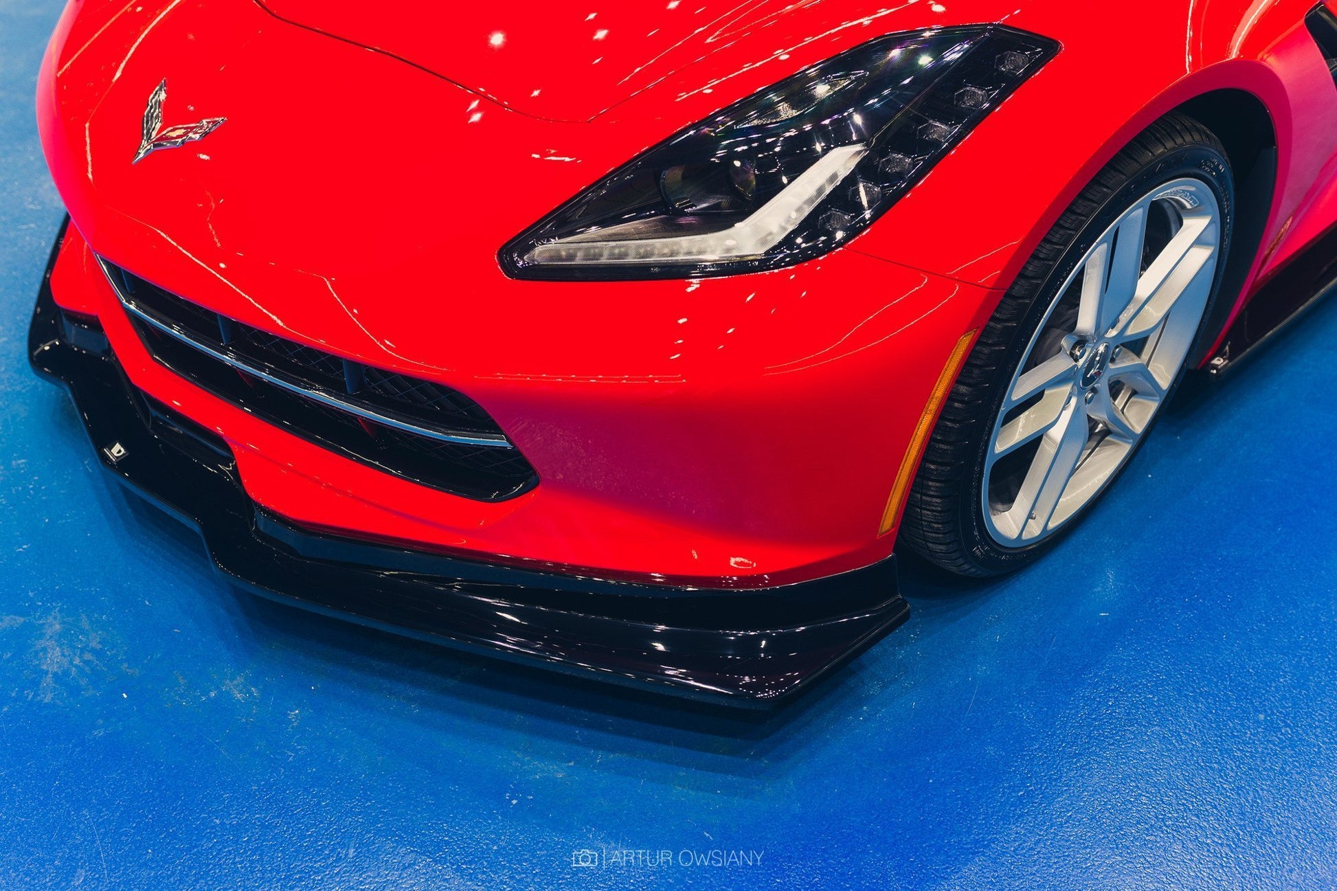 Front Ansatz für CHEVROLET CORVETTE C7  schwarz Hochglanz
