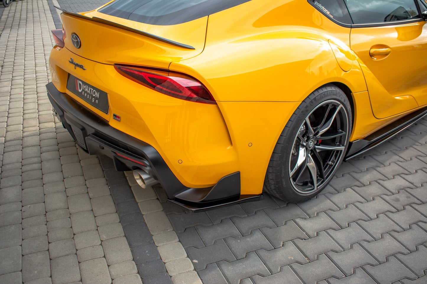 Heck Ansatz Flaps Diffusor V.1 für Toyota Supra Mk5 schwarz Hochglanz